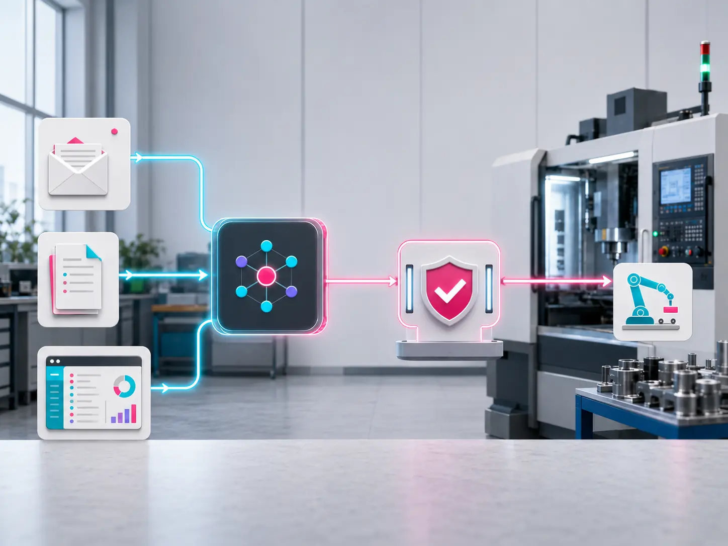 Agent IA orchestrant un processus industriel avec validation humaine